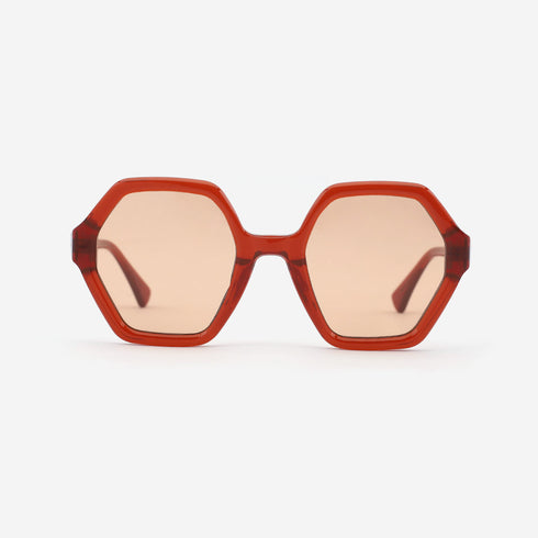 Arc Hexagon and Dimensional Acetate Unisex Sunglasses 22A8064